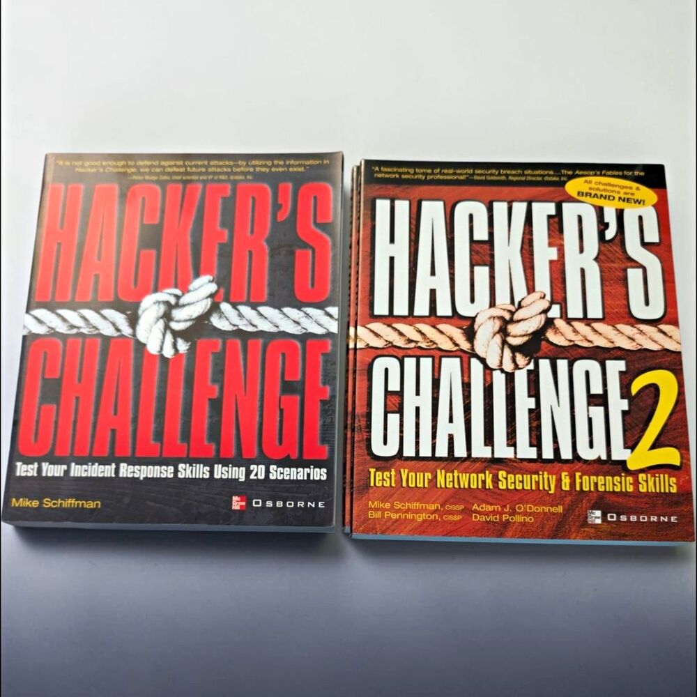 Osborne Hacker's Challenge Series Paperback Book Lot (Networking, Security)